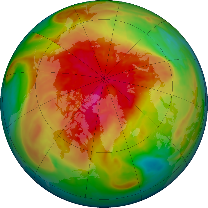 Arctic ozone map for 16 March 2016